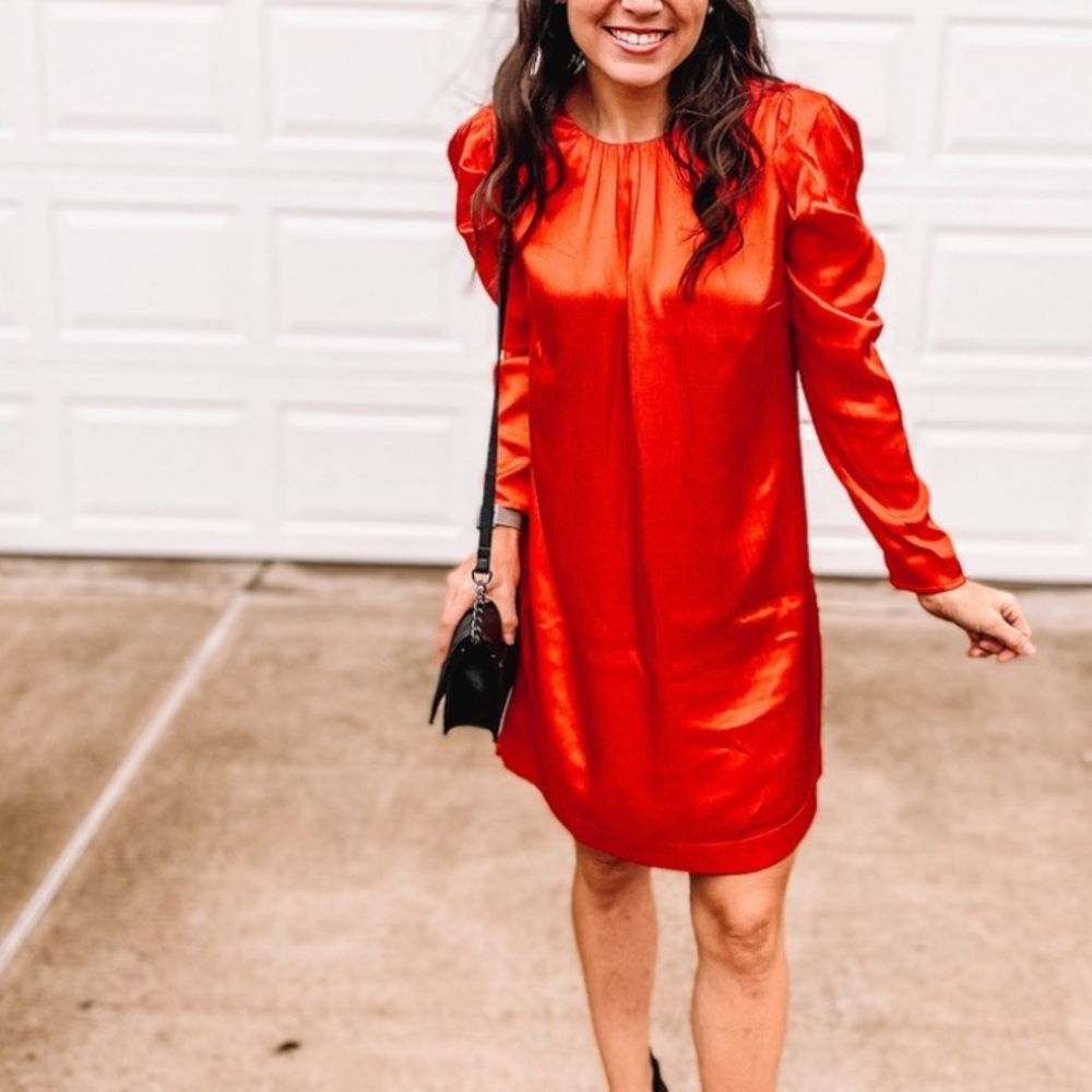 Nine West | Satin Puff Sleeve Dress